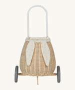 Olli Ella Rattan Bunny Luggy with Lining – Pansy Floral. A beautifully woven pull along Luggy basket with cream cotton lining with a vintage pansy floral pattern.