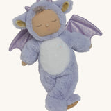 Olli Ella Rory cozy dinkum doll available at Babipur. A soft and fluffy lilac doll with a cute sleepy face and ears. Dinkum doll has sparkling lilac dragon wings and horns