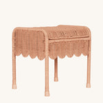 Olli Ella Petal Storie Stool in Seashell Pink Rattan.