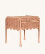 Olli Ella Petal Storie Stool in Seashell Pink Rattan.
