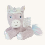 The unicorn is positioned in a sitting position