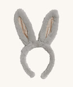 Olli Ella Fluffle Bunny Ear Headband 
 in a Smoke grey colour on a plain background.