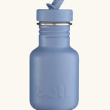 A pastel blue swipe right 350ml water bottle from One Green Bottle with a matching sports cap