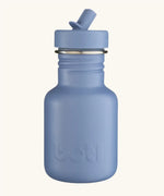 A pastel blue swipe right 350ml water bottle from One Green Bottle with a matching sports cap