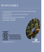 A graphic showing how environmental friendly the 350ml One Green Bottle stainless steel bottle is  