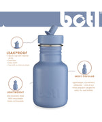 A graphic showing the features for the 350ml One Green Bottle stainless steel bottle