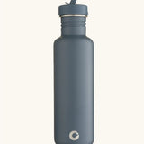 One Green Bottle stainless steel bottle in slate grey in 800ml with a matching leakproof sports cap