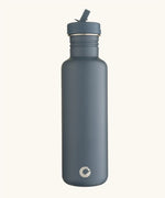 One Green Bottle stainless steel bottle in slate grey in 800ml with a matching leakproof sports cap