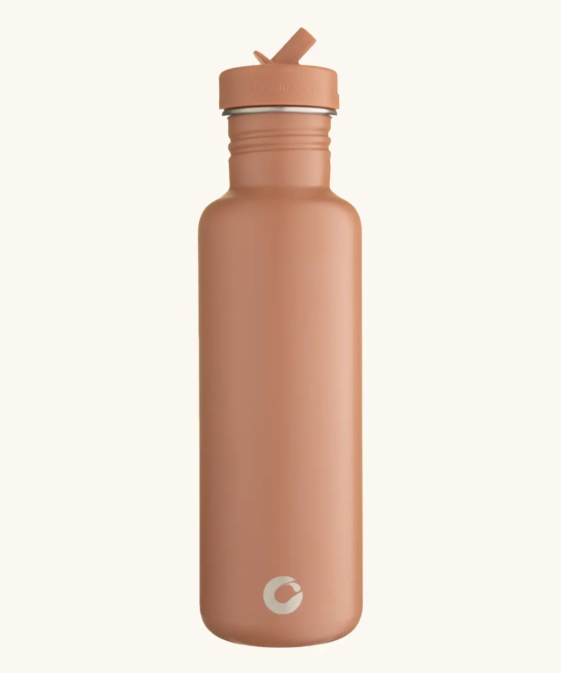One Green Bottle stainless steel bottle in truffle brown in 800ml with a matching leakproof sports cap