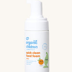 Organic Children Sticky Hands Sanitiser on a plain background. 