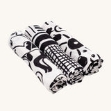 Etta Loves Organic Muslin Squares 3 Pack - Drawing Print in Lines, Eyes and Faces