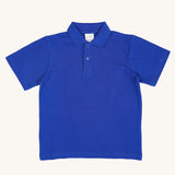 The Eco Outfitters organic cotton school polo shirt in Royal Blue.