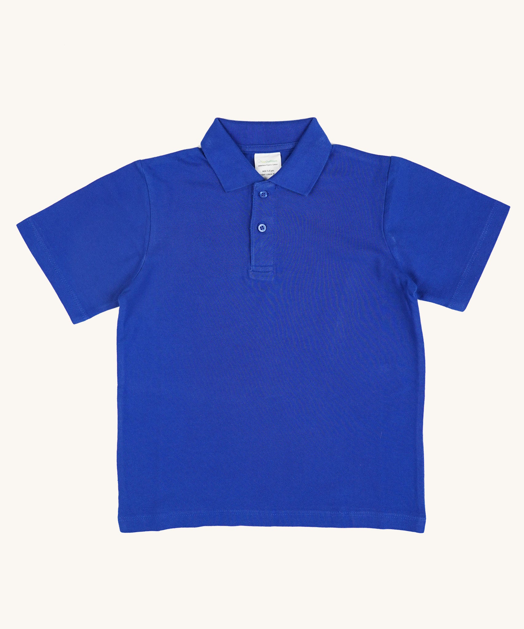 The Eco Outfitters organic cotton school polo shirt in Royal Blue.