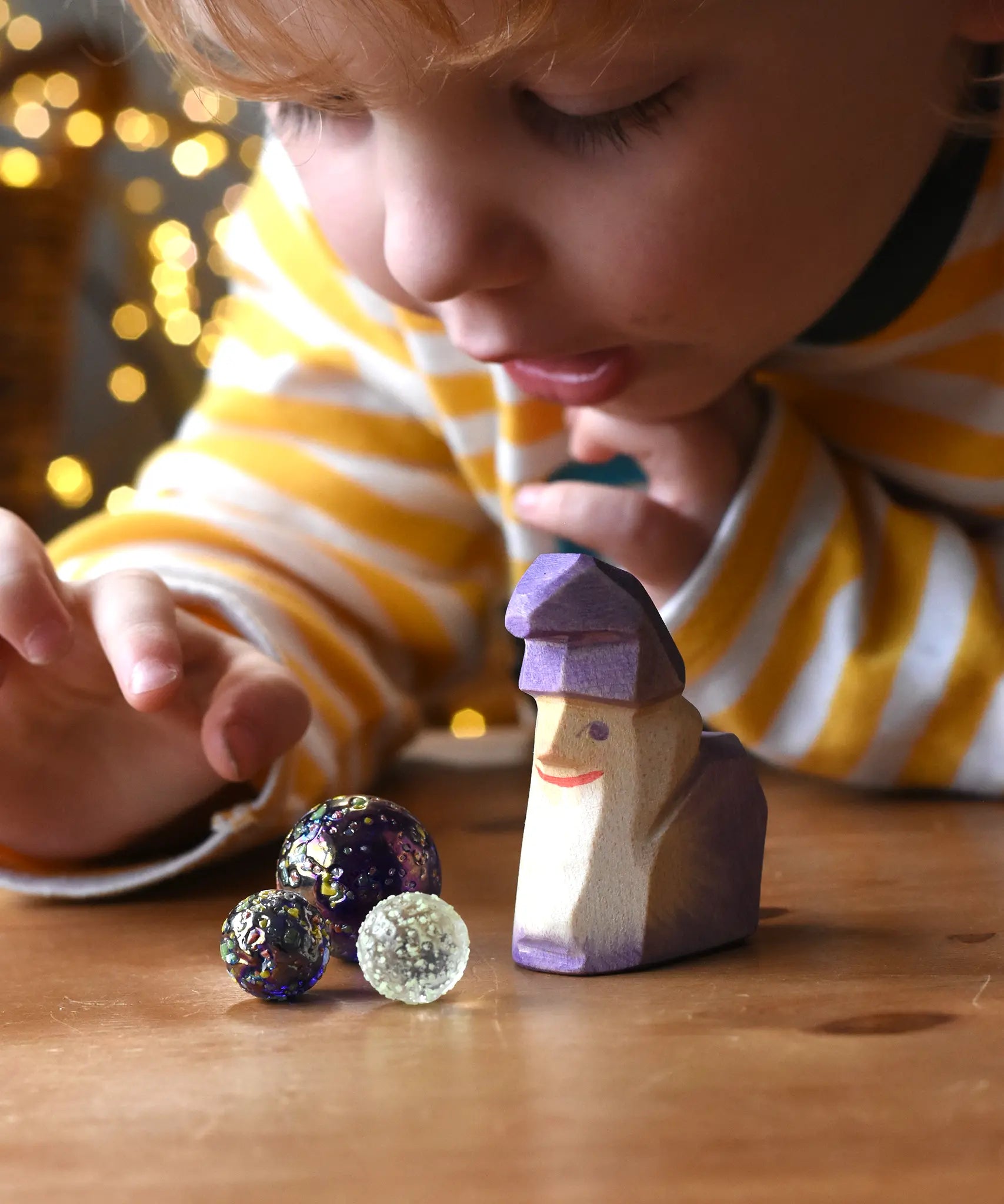 Ostheimer amethyst purple dwarf wooden toy figure.