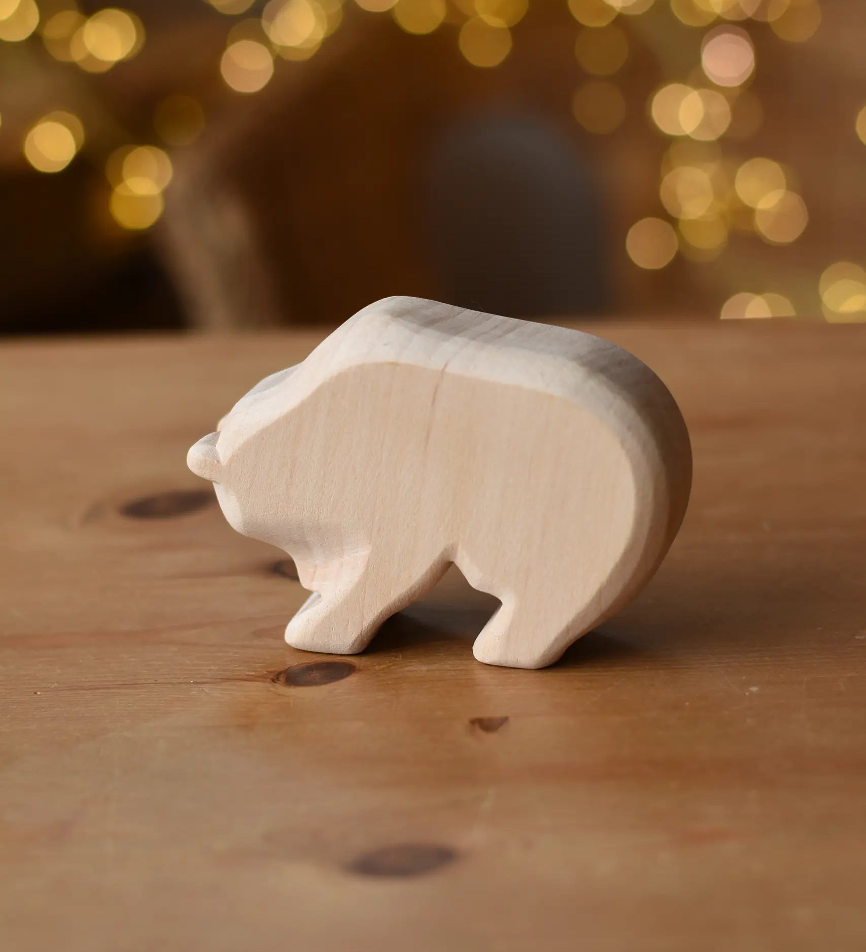 Ostheimer bear natural wooden rabbit wooden toy figure.