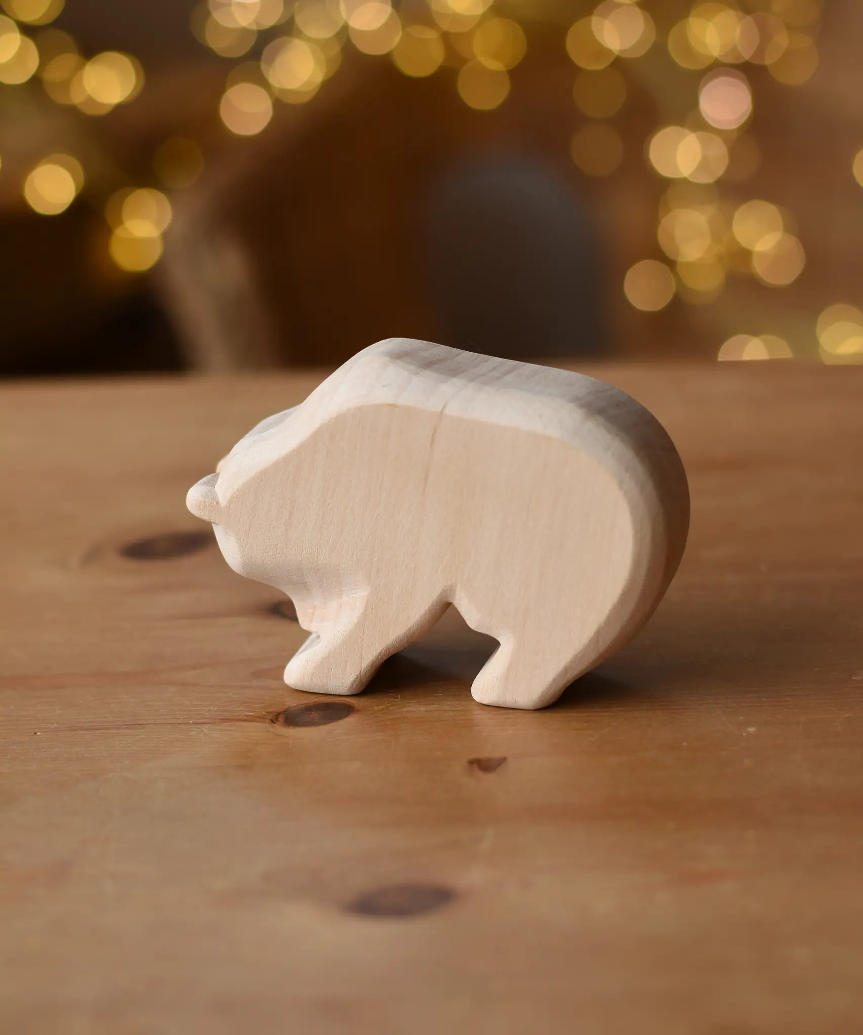 Ostheimer bear natural wooden rabbit wooden toy figure.