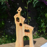 An Ostheimer wooden bell tower. These wooden figures are part of a large range of expertly hand crafted, Waldorf inspired, wooden toys here at Babipur.