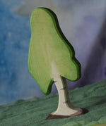 A large Ostheimer birch tree placed on a green coloured Ostheimer decoration scarf. This wooden figure is part of a large range of expertly hand crafted, Waldorf inspired, wooden toys here at Babipur. 