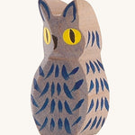 Ostheimer Blue Owl on a white background. 