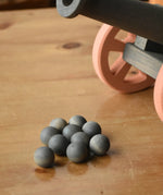 Ostheimer 10 wooden grey balls for the cannon.