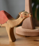 Ostheimer dromedary camel figure with saddle, close up of the face.