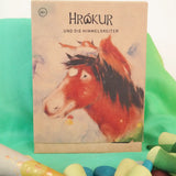 Grapat x Ostheimer Hrókur Mandala Pieces Set Wooden Toy cardboard packaging featuring an illustration of the brown horse on the front.