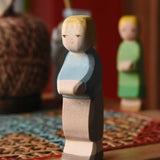 Ostheimer Hansel handmade wooden toy figure, a Gretel figure can be seen in the background. 