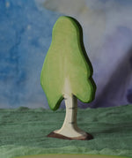 A large Ostheimer birch tree placed on a green coloured Ostheimer decoration scarf. This wooden figure is part of a large range of expertly hand crafted, Waldorf inspired, wooden toys here at Babipur. 
