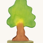 Ostheimer Large Oak Tree & Support wooden toy figure on a plain background. 