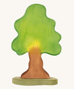 Ostheimer Large Oak Tree & Support wooden toy figure on a plain background. 