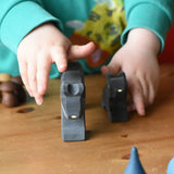 Front of the Ostheimer panther wooden toy figures. 