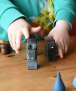 Front of the Ostheimer panther wooden toy figures. 