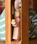 Ostheimer princess for frog king placed in the window of the round tower.