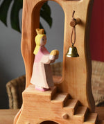 Ostheimer princess for frog king placed on the steps of the tower with stairs. 