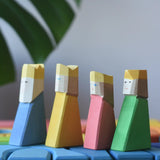 Four king wooden figures from the Ostheimer Rainbow Castle Block set.