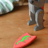 Red Ostheimer black knight shield with green dragon. 