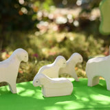 Ostheimer small world play scene with lamb, sheep and ram in the Babipur garden.