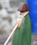 Ostheimer shepherd with staff, close up of details on the face. 