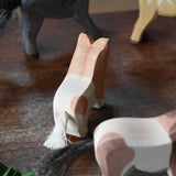 The hand painted mane detail on the Ostheimer Shetland colt horse wooden toy figure. 