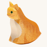 Ostheimer sitting cat wooden toy figure on a plain background.