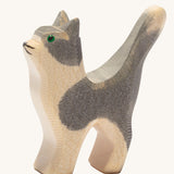 Ostheimer Small Cat toy figure with it's Head held High on a plain background.
