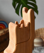 Close up of the top of the tower on the Ostheimer small wooden lookout tower wooden toy 