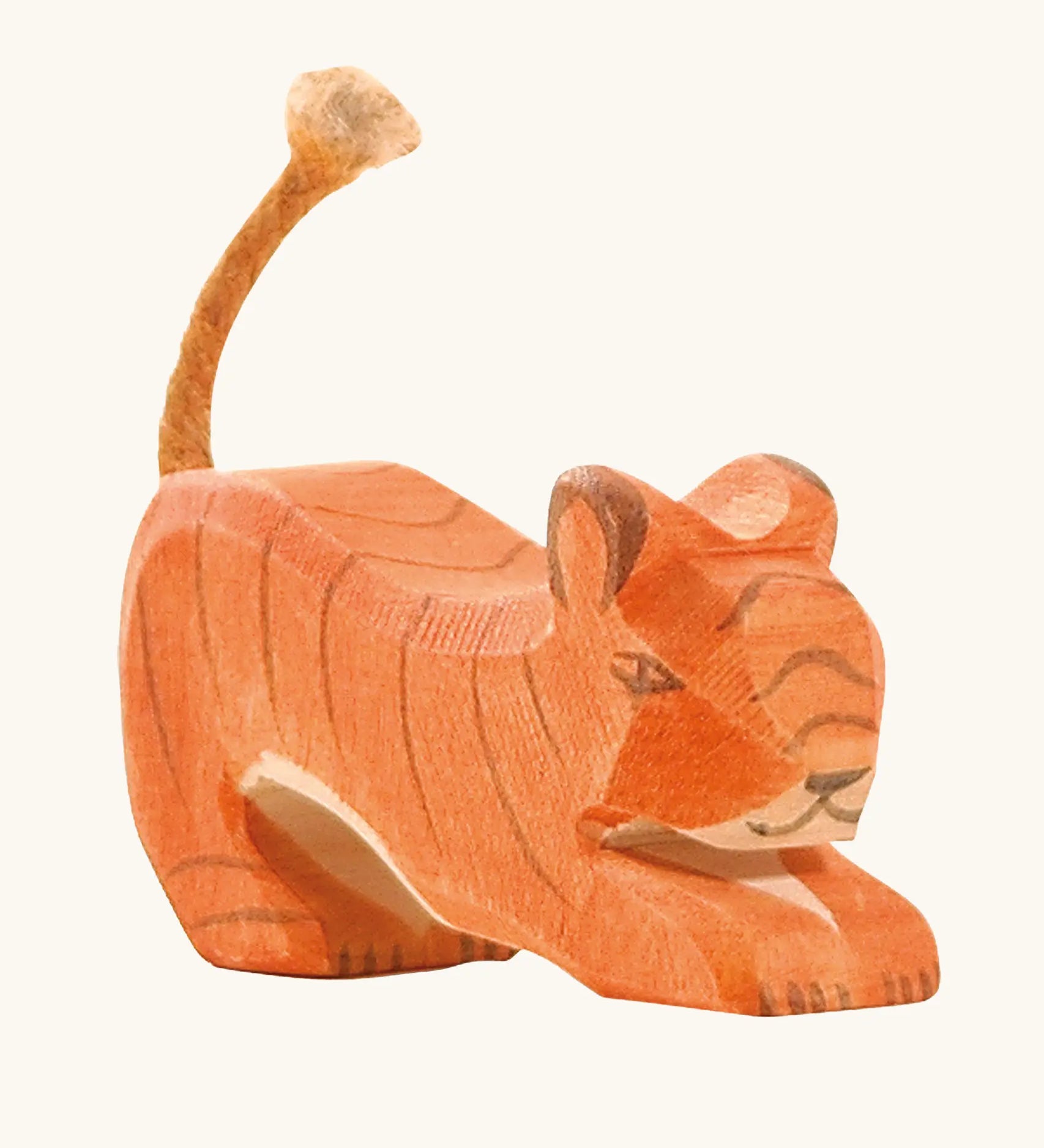 Ostheimer small lurking tiger handmade wooden toy figure.