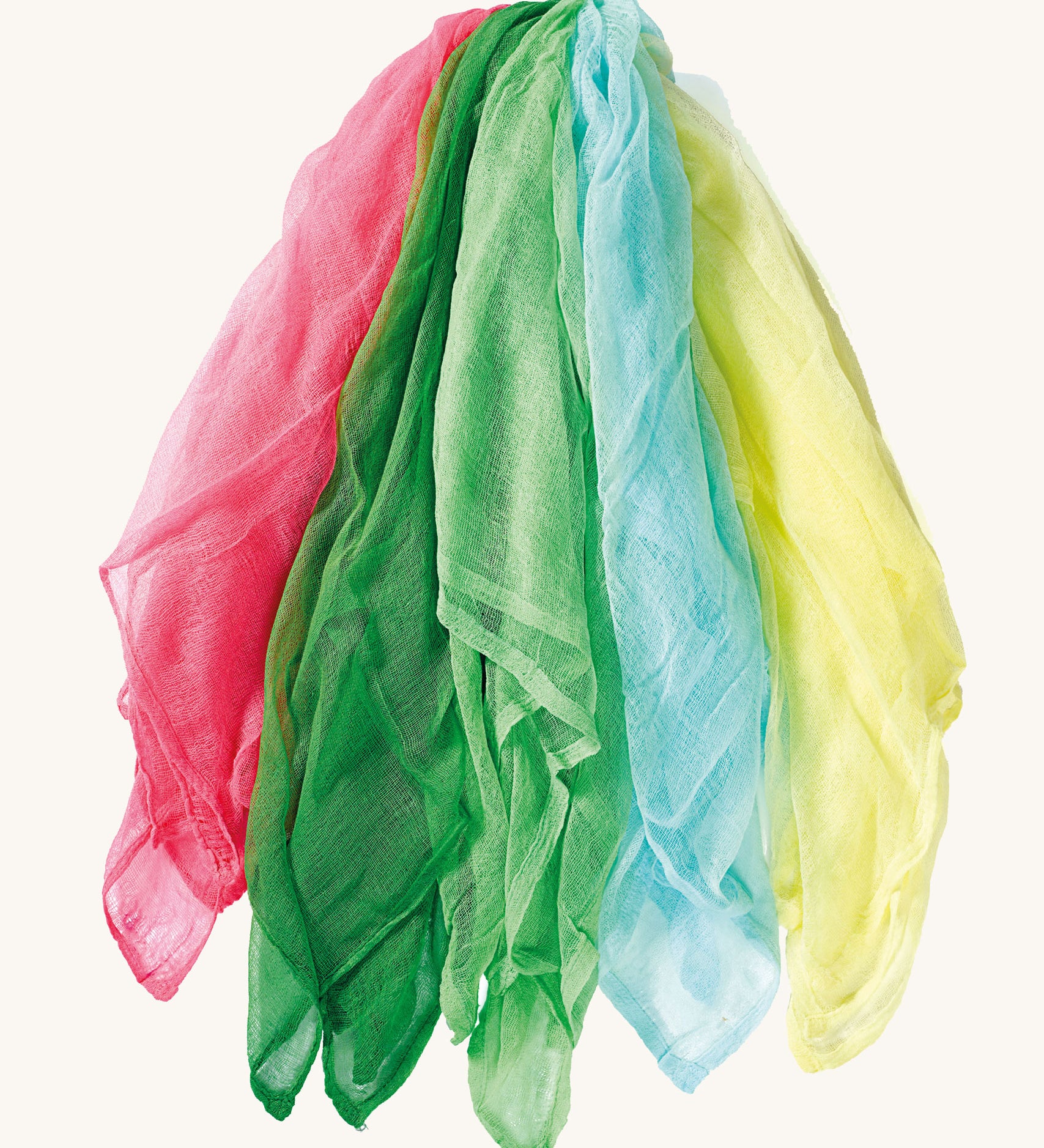 Ostheimer Spring Decoration Scarves in a set of 5 on a plain background.