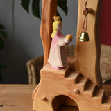 Ostheimer princess for frog king placed at the top of the stairs on the Ostheimer tower with stairs. 