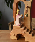 Ostheimer princess for frog king placed at the top of the stairs on the Ostheimer tower with stairs. 