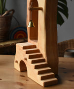 Close up of the stairs on the Ostheimer wooden tower with stairs.