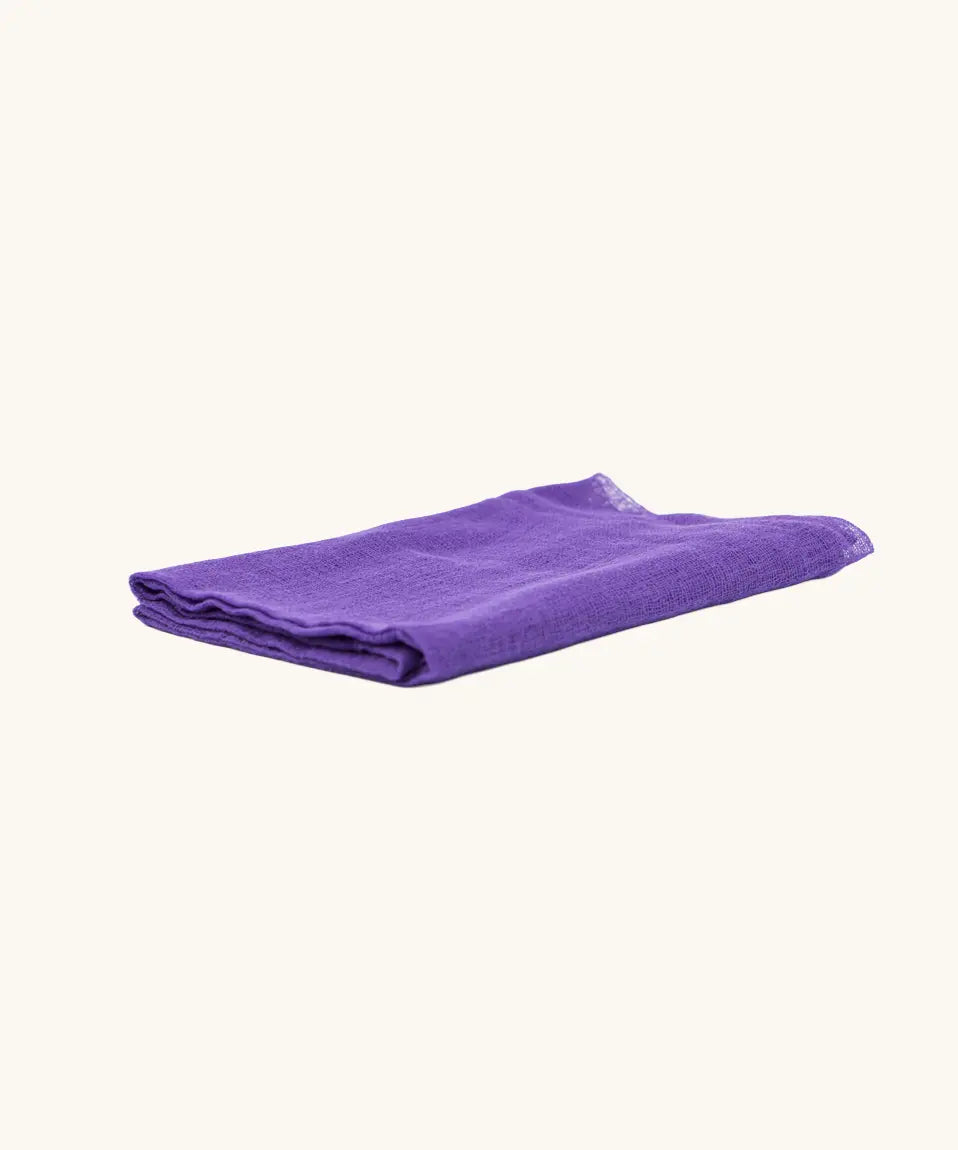 Ostheimer violet purple cotton play cloth scarf folded.