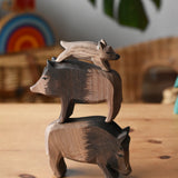 Stack of Ostheimer wild boar wooden figures.
