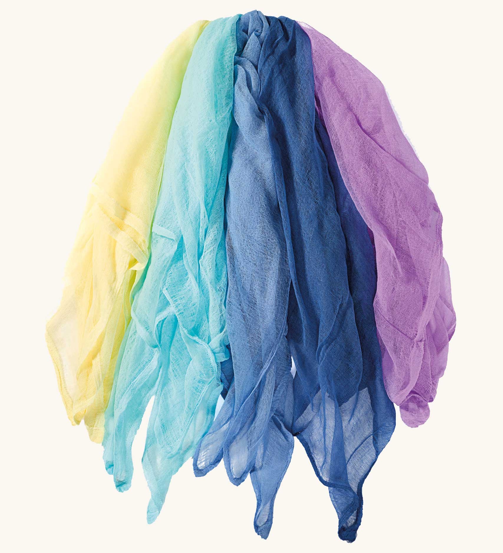 Ostheimer Winter Decoration Scarves in a set of 5 scarves all with different colours on a plain background. 